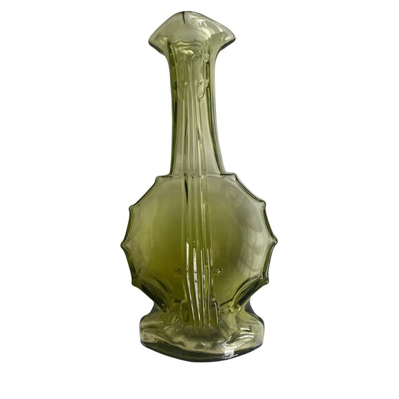Imperial Glass Other - Imperial Glass Verde Green Banjo Guitar Bud Vase Decanter 9.25"  51761